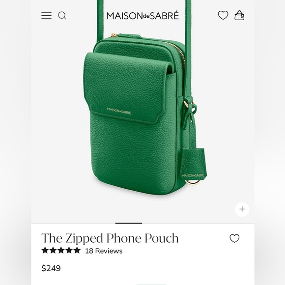 Maison de Sabre The Zipped Phone Pouch in Green - Never Used - Picture 4 of 13
